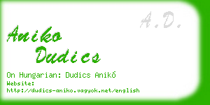 aniko dudics business card